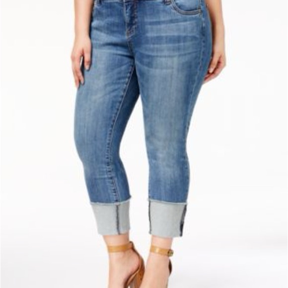 Kut from the Kloth Size 16W Ankle Straight Leg Jeans Cuffed Hem Raw Edge Women’s - Picture 3 of 9